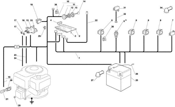 Electrical parts OM 92C/13,5M Cat.2004 Garden tractor
