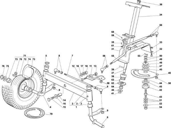 Steering arm OM 92C/13,5H Cat.2004 Garden tractor