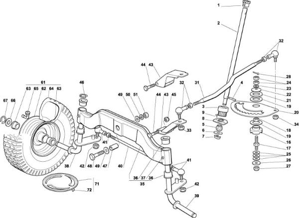 Steering arm OM 102C/15,5M Cat.2004 Garden tractor