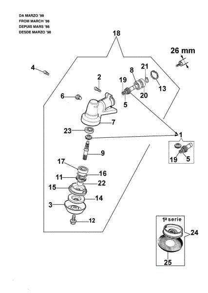 Bevel gear (From March 1998) 727 C Brushcutter