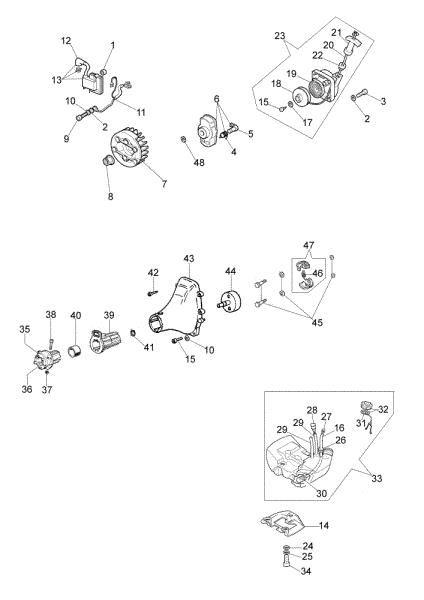 Starter assy and fuel tank 725 S Ergo Brushcutter
