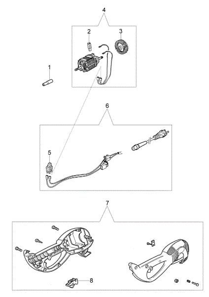 Motor (SN 310xxxxxxx) TR 92 E Electric trimmer