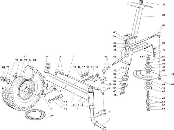 Steering arm OM 92C/13,5H Cat.2005 Garden tractor
