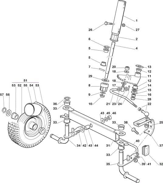 Steering arm OM 63C/6,5M Cat.2005 Garden tractor