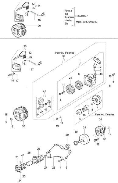 Starter assy and clutch SPARTA 42 S Brushcutter