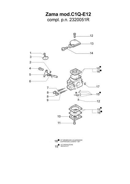 Carburetor C1Q-E12 (Until 30/09/07) SPARTA 42 S Brushcutter