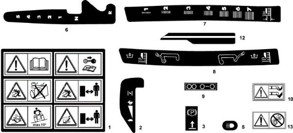 Labels OM 92C/13,5H Cat.2006 Garden tractor