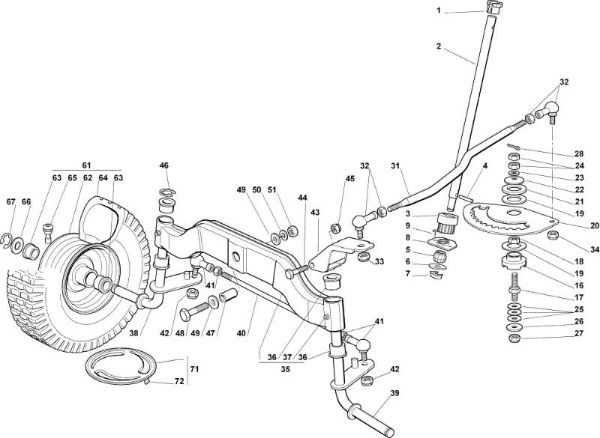 Steering arm OM 102C/17,5H Cat.2006 Garden tractor