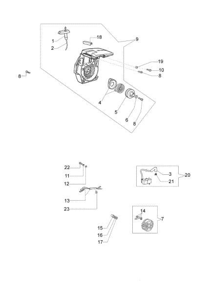 Starter assy GS 940 Chainsaw