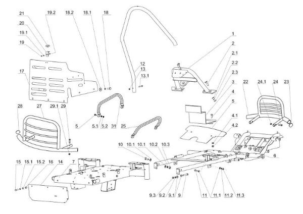 Frame APACHE 92 Cat.2006-2007 Garden tractor