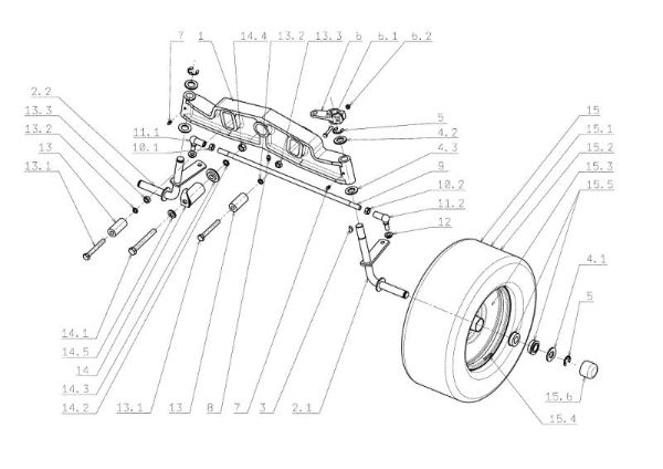 Front axle OM 104J/16H Cat.2006-2007 Garden tractor