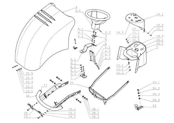 Hood (2/2) OM 104JH/16H Cat.2006-2007 Garden tractor