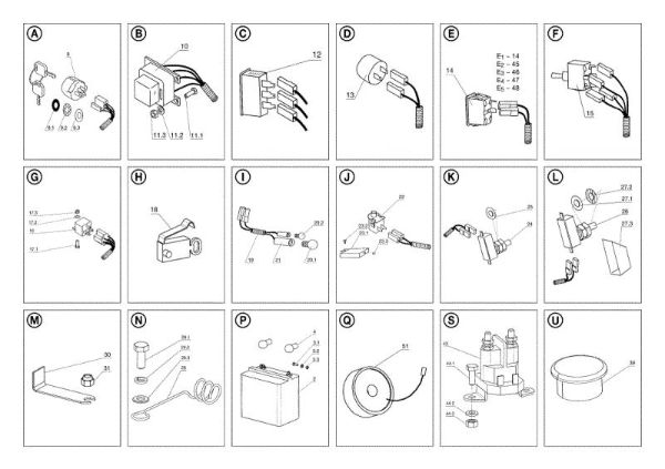 Electrical parts OM 104J/18H Cat.2006-2007 Garden tractor