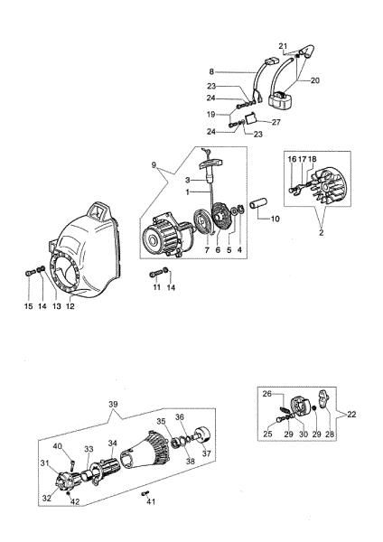 Starter assy and clutch SPARTA 25 Brushcutter