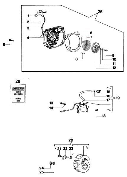 Starter assy 350S Chainsaw