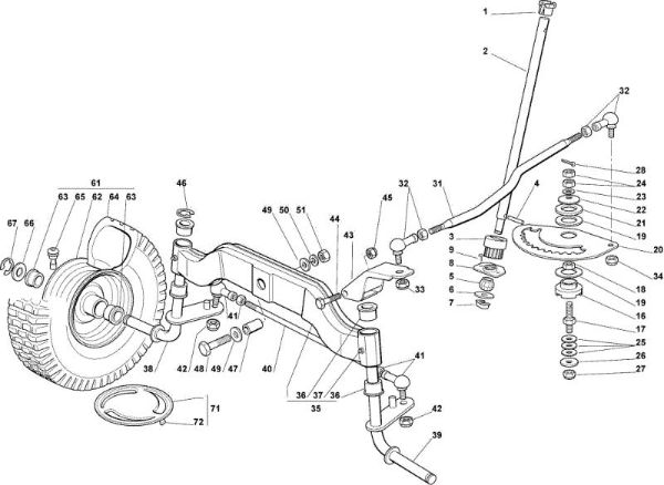 Steering arm OM 102C/20H Cat.2007 Garden tractor