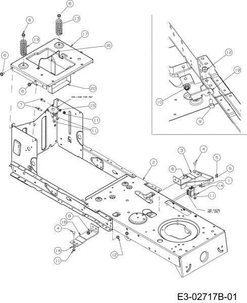 Frame POLO 108/15,5 H Cat.2007 Garden tractor