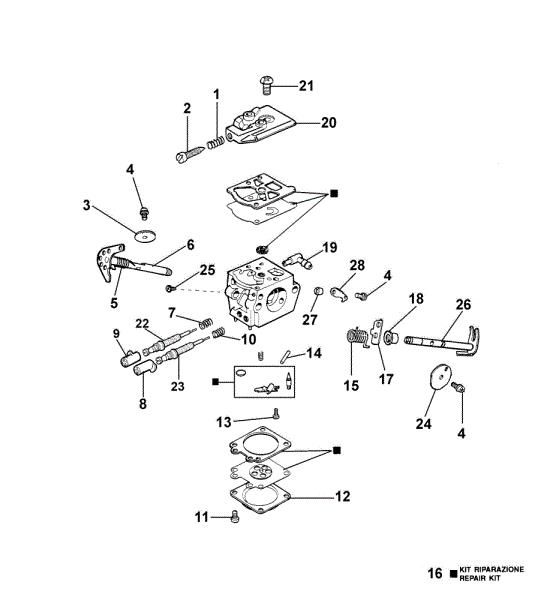 Carburetor WT-536, WT-562 936 Chainsaw