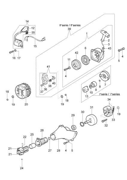 Starter assy and clutch SPARTA 44 Brushcutter