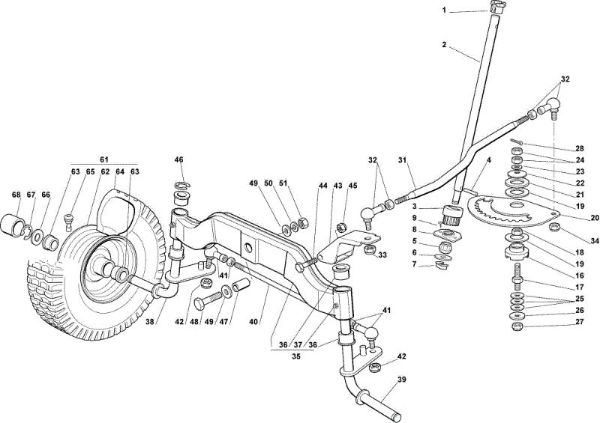Steering arm OM 102C/18,5H Cat.2008 Garden tractor