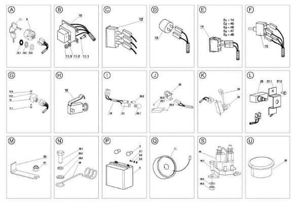 Electrical parts OM 105J/18H Cat.2008 Garden tractor