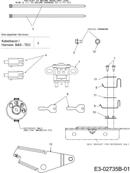 Electric diagram POLO 108/17 H France Cat.2008 Garden tractor (only for the French market)