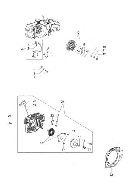 Starter assy GS 820 Chainsaw