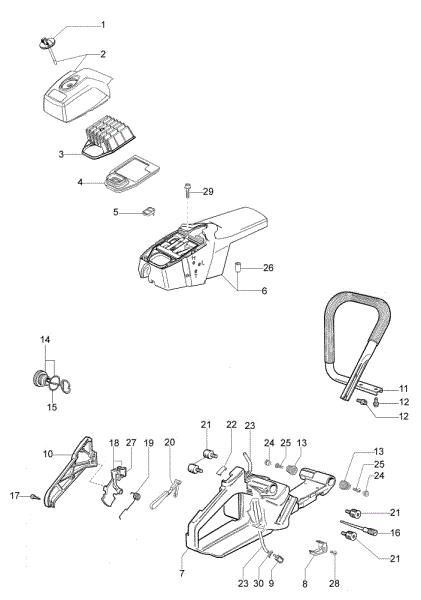 Tank and air filter GS 820 Chainsaw