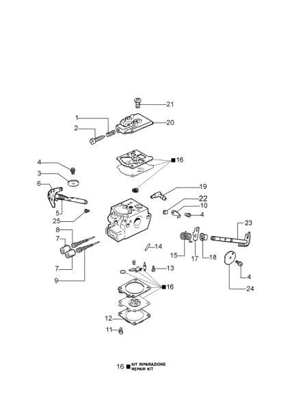 Carburetor WT-781DR GS 370 (Euro 2) Chainsaw
