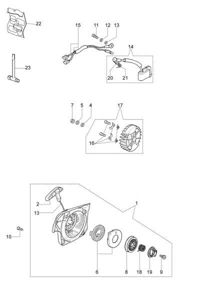 Starter assy GS 410 CX (Euro 2) Chainsaw