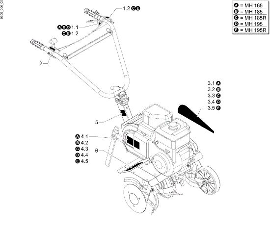 Plate MH 185 Rotary tiller