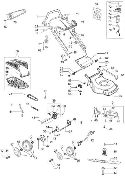 Illustrated parts list G 48 TBXE COMFORT Lawnmower