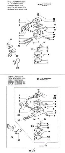 Carburetor WT-705 932 C Chainsaw