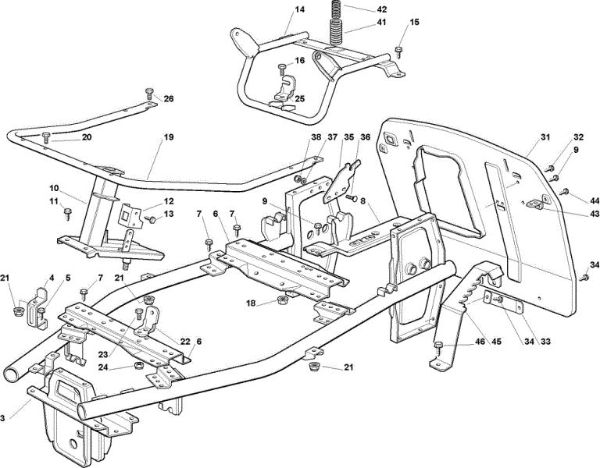 Frame OM 63C/6,5V Cat.2009 Garden tractor