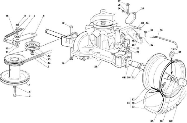 Transmission OM 72C/12,5H Cat.2009 Garden tractor
