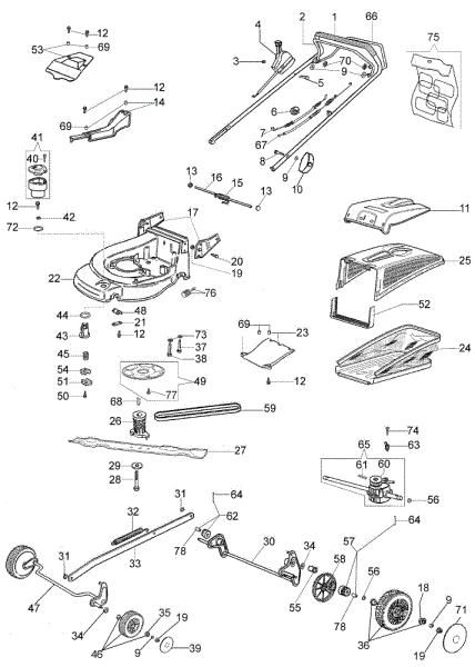 Illustrated parts list MAX 53 TK (K800) Lawnmower