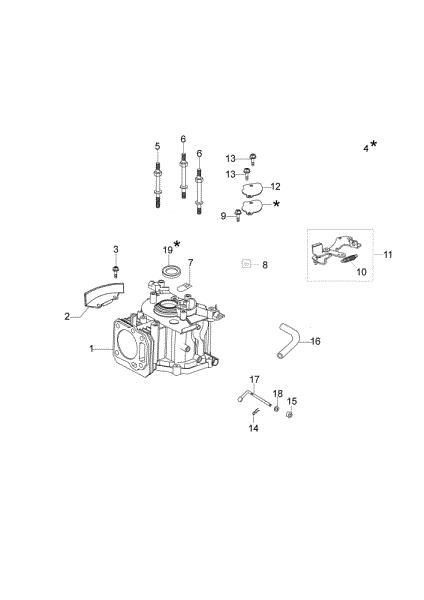 Cylinder and crankcase MAX 53 TK (K800) Lawnmower