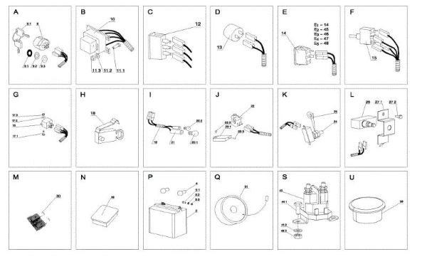 Electrical parts (2/2) OM 105J/22 Intek Cat.2009 Garden tractor (only for the German market)