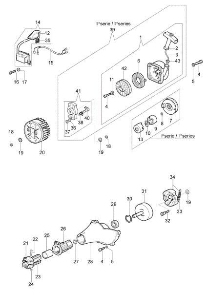 Starter assy and clutch SPARTA 38 FE Brushcutter