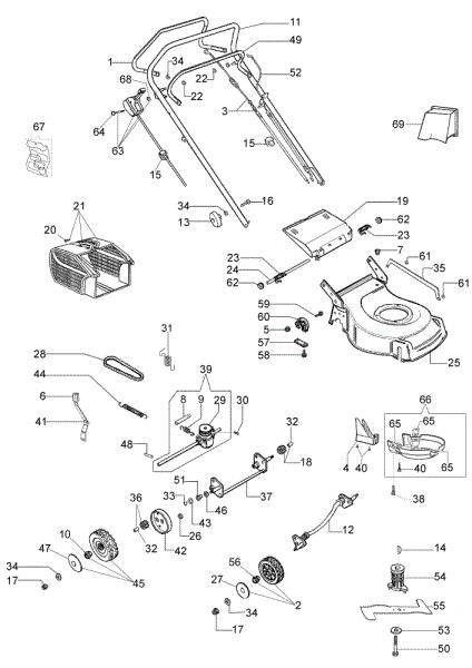 Illustrated parts list G 48 TK (K600) Lawnmower