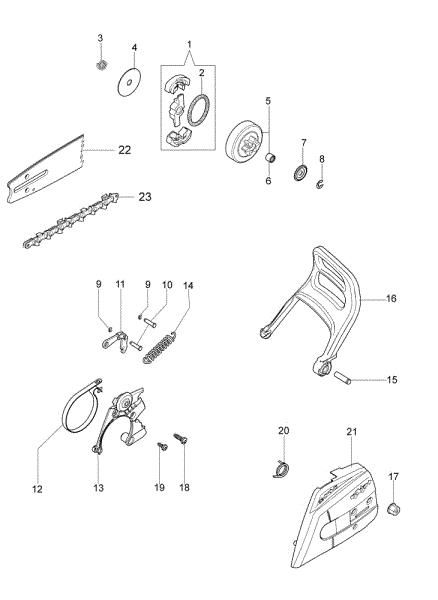 Cubrecadena y embrague GS 35 Motosierra