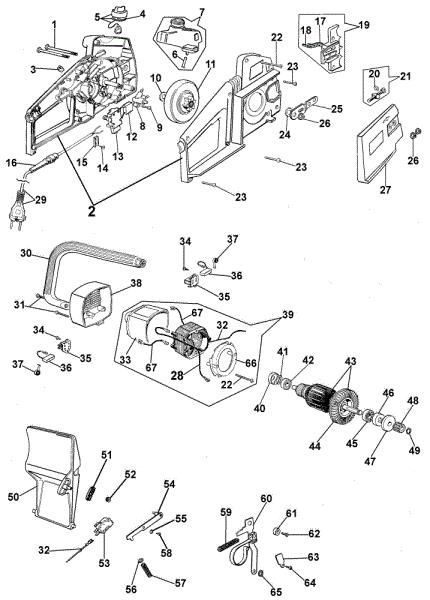 Despiece completo E 140 F Electrosierra