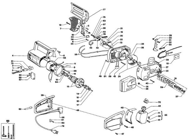Despiece completo E 170 F Electrosierra