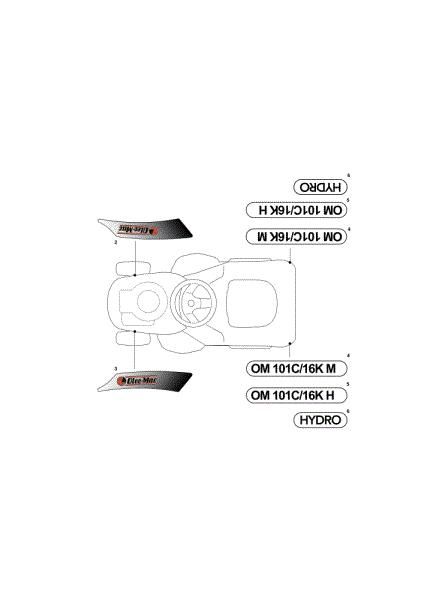 Etiquetas (2/2) OM 101C/16K H Cat.2013 Tractor