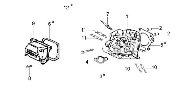 Cabeza cilindro MH 180 RKS (K800 H - SN T210) Motoazada