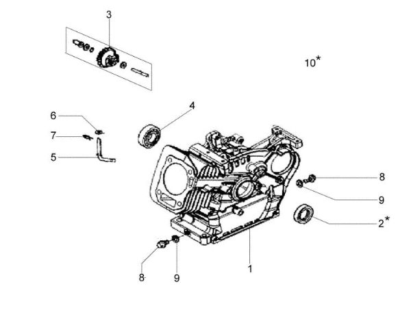 Carter motor MH 180 RKS (K800 H - SN T210) Motoazada