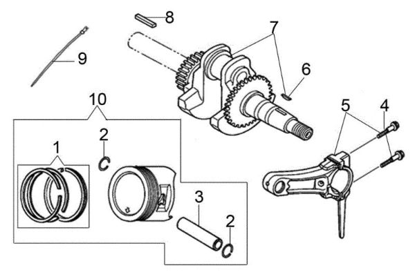 Cigüeñal y pistón PWX 200 C Hidrolimpiadora