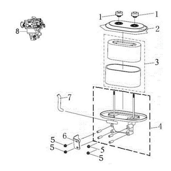 Filtro aire (until 04/17) OM 124/24 KH (K2400AVD V-Twin) Cat. 2015 Tractor