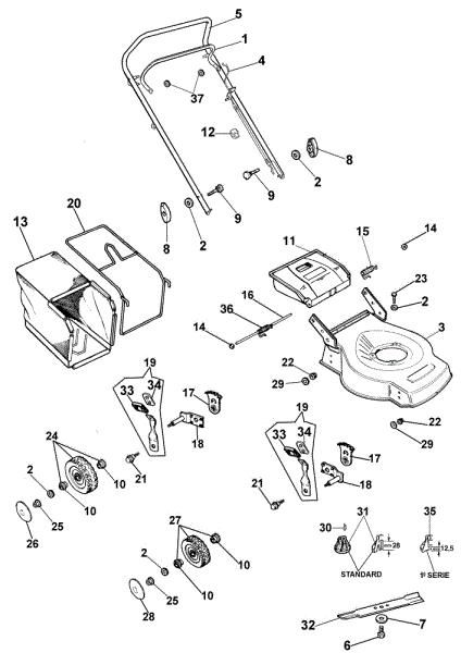 Despiece completo G 43 A Cortacésped