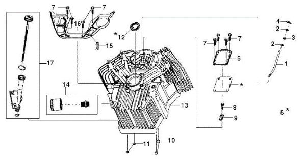 Cilindro y basamento OM 124/24 KH (K2400AVD V-Twin) Cat. 2018 Tractor